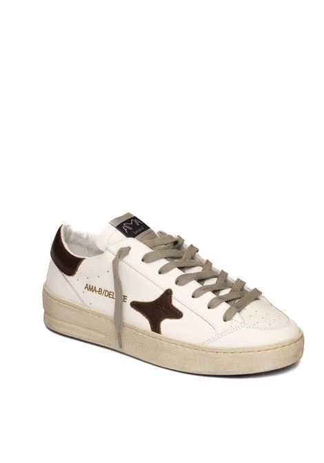 white/dark brown leather sneaker AMA BRAND DELUXE | 2959SLAM-BIANCO